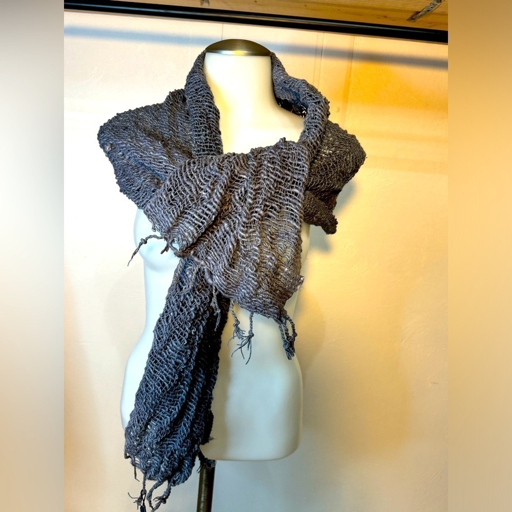 NWT 100% cotton blue scarf natural fibers new with tag Stockings stuffer